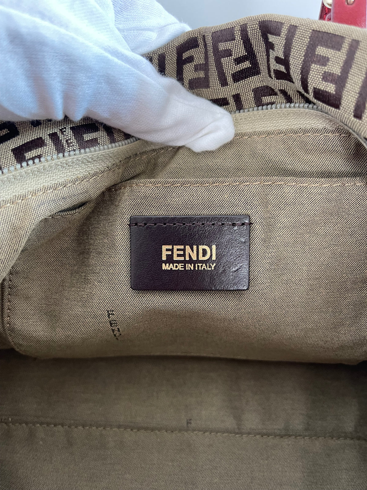 Fendi Tobacco Zucchino Canvas Superstar Medium Shopping Tote