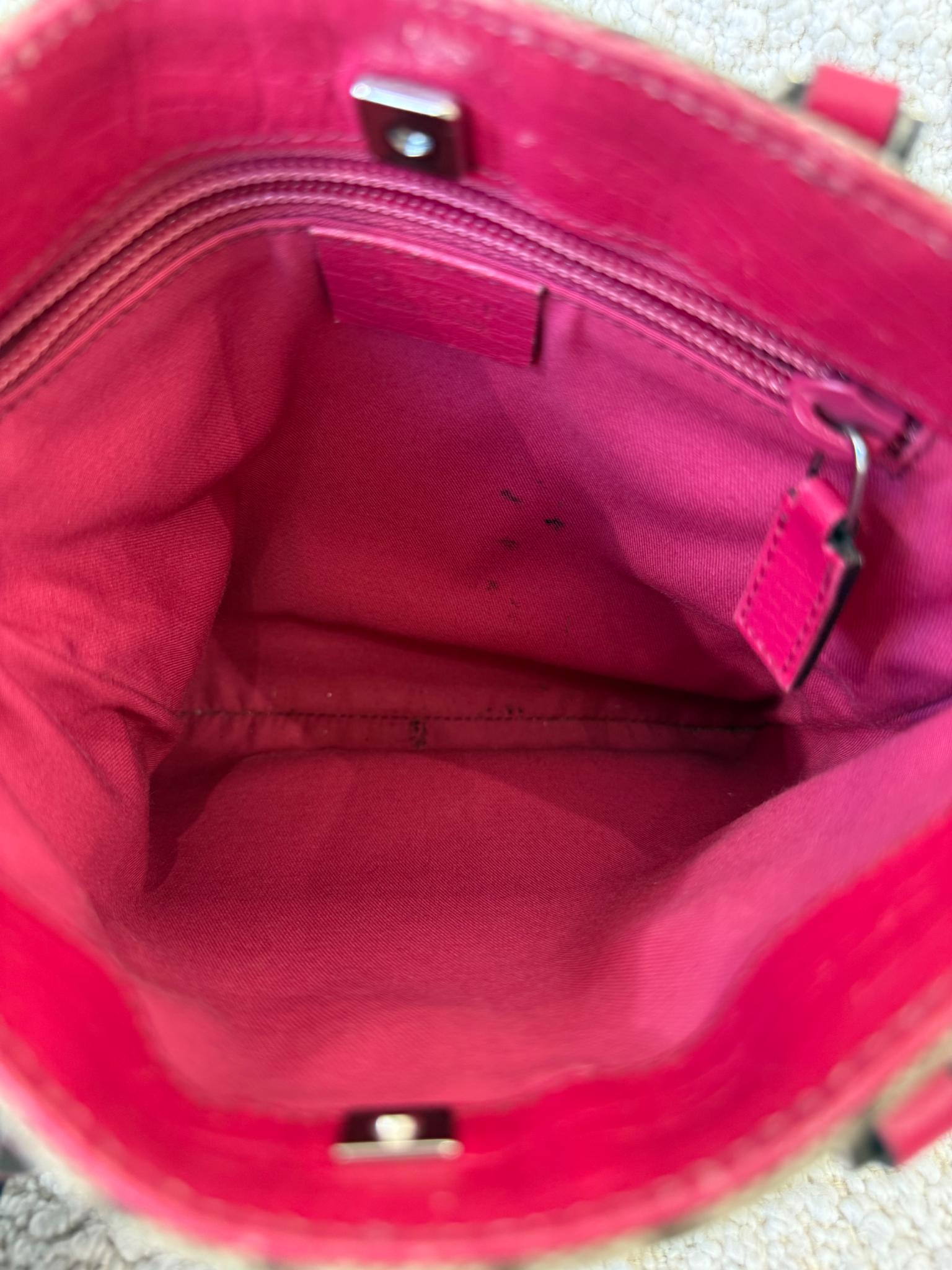 Gucci Beige/Pink GG Supreme Mini Vertical Tote