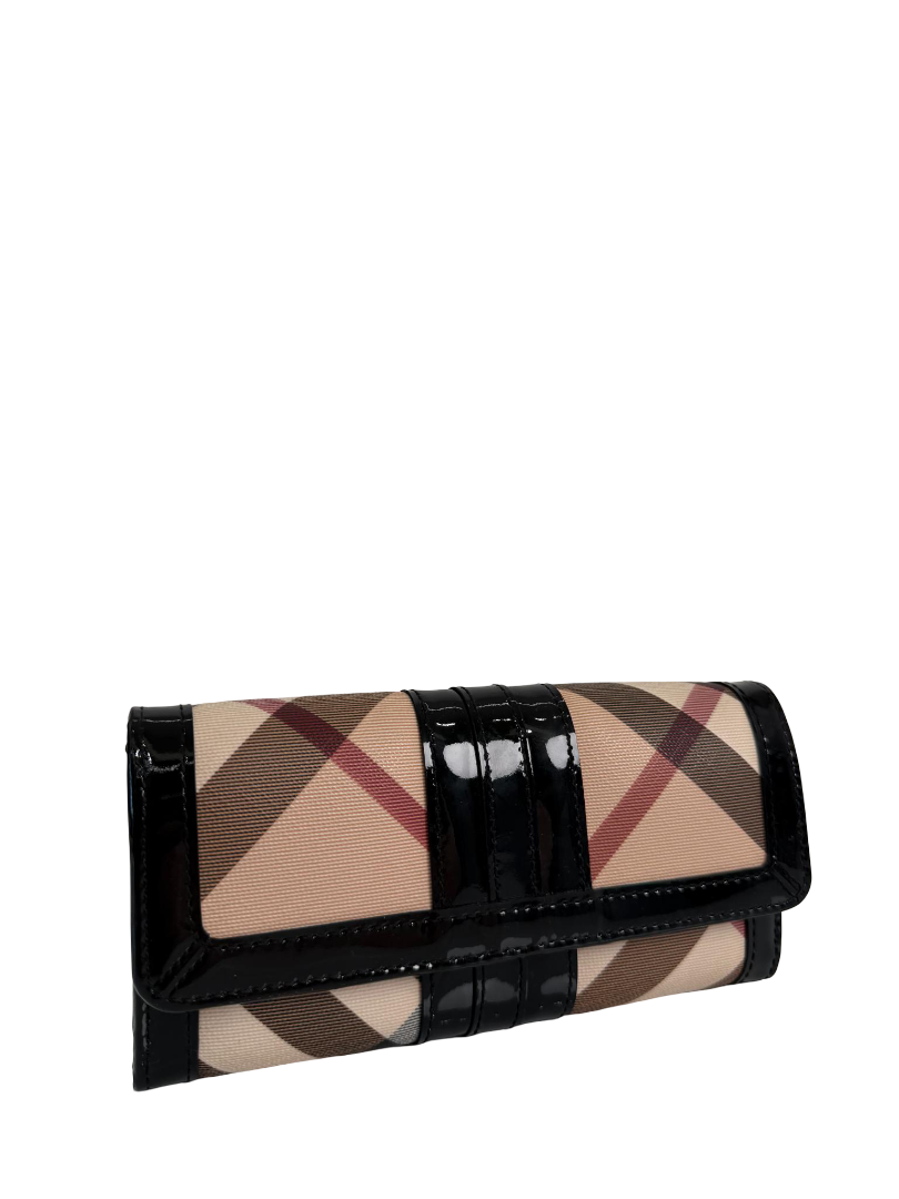 Burberry Nova Check Coated Canvas Continental Wallet