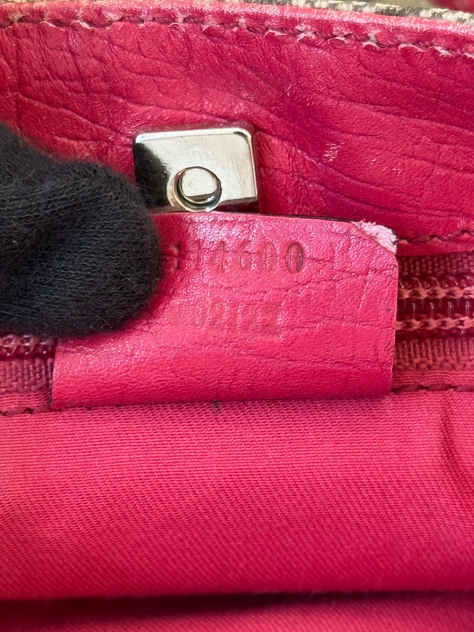 Gucci Beige/Pink GG Supreme Mini Vertical Tote