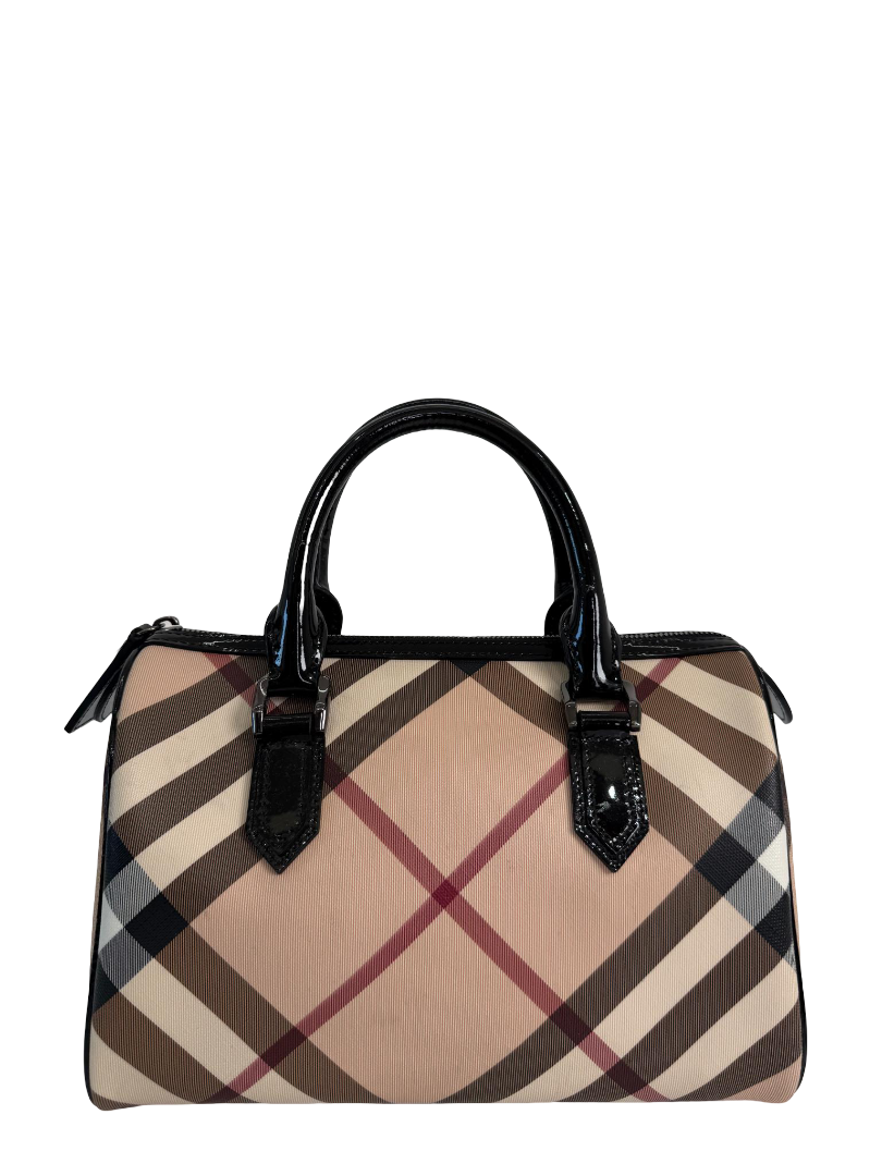 Burberry Beige/Black Supernova Check Boston Bag (1)