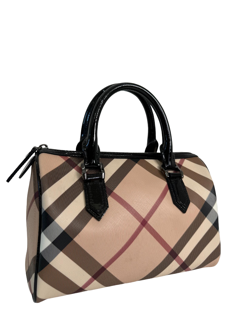 Burberry Beige/Black Supernova Check Boston Bag (1)