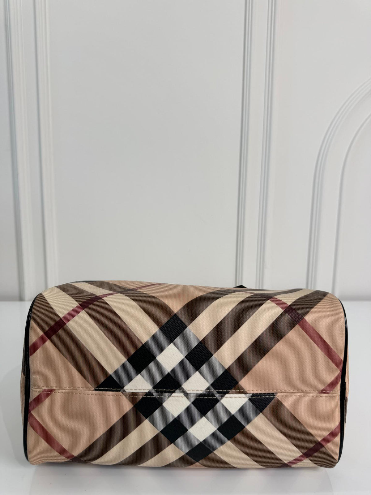Burberry Beige/Black Supernova Check Boston Bag (1)