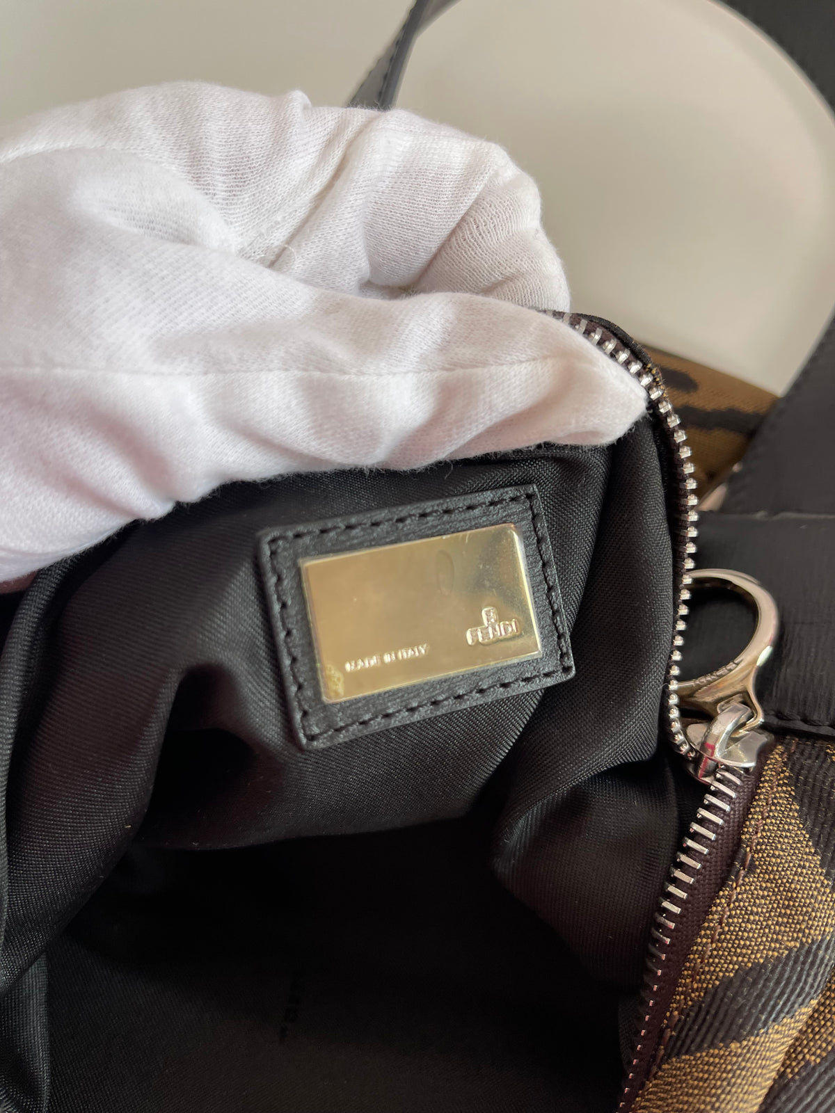 Fendi Zebra Oyster Shoulder Bag