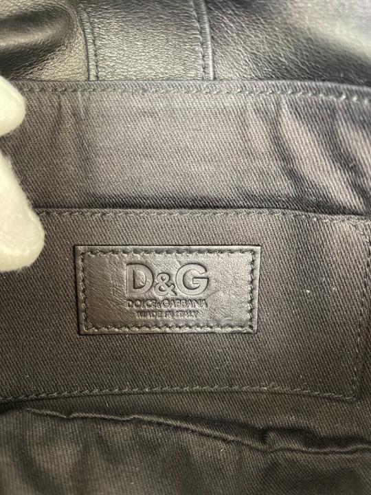 Dolce & Gabbana Black Calf Hair and Leather Bubbles Chain Clutch