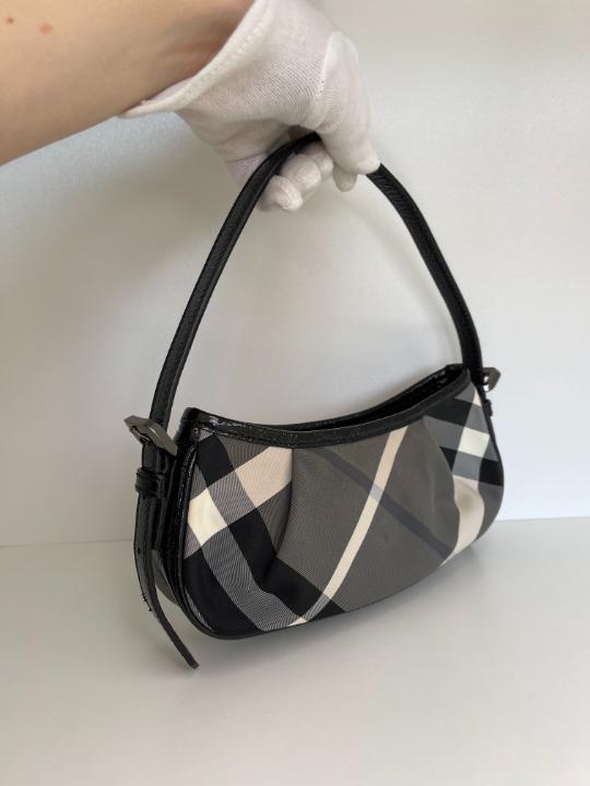 Burberry Black Supernova Check Canvas Grey Pochette