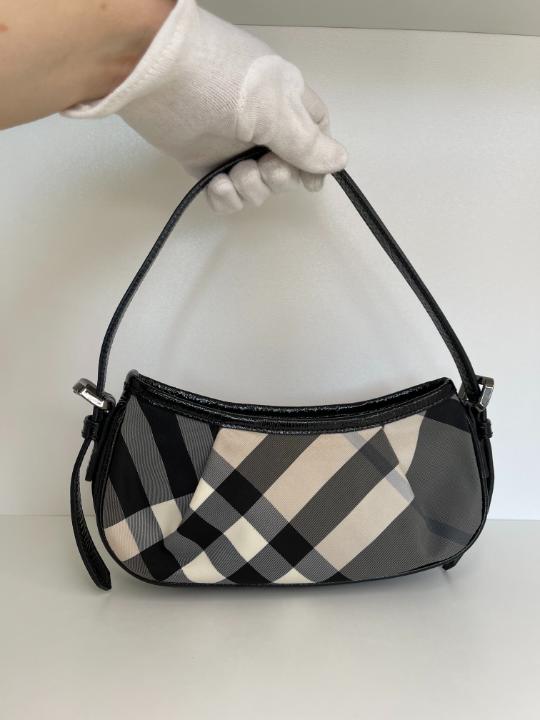 Burberry Black Supernova Check Canvas Grey Pochette