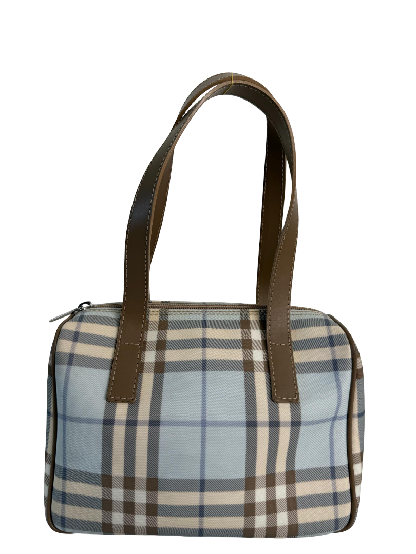 Burberry Blue/Brown Nova Check PVC Boston Bag