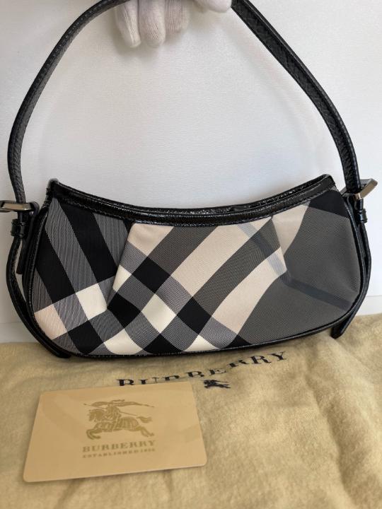 Burberry Black Supernova Check Canvas Grey Pochette