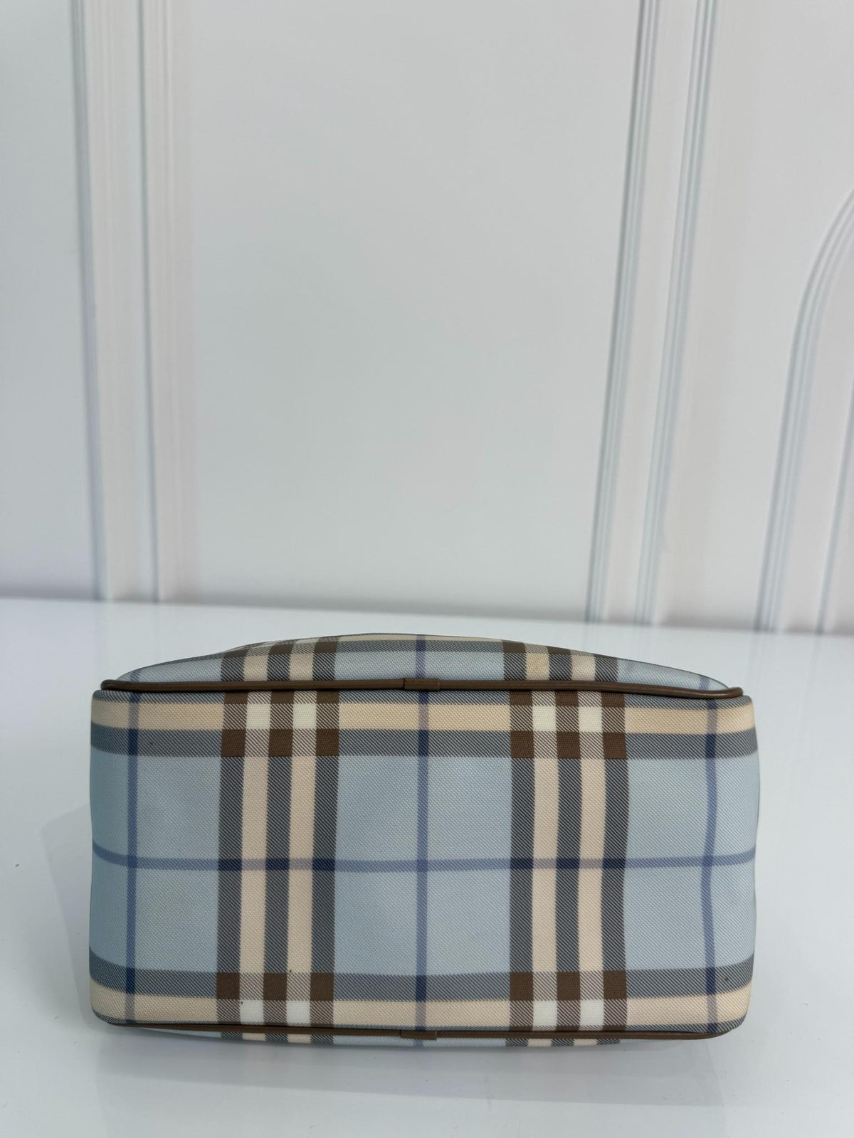 Burberry Blue/Brown Nova Check PVC Boston Bag