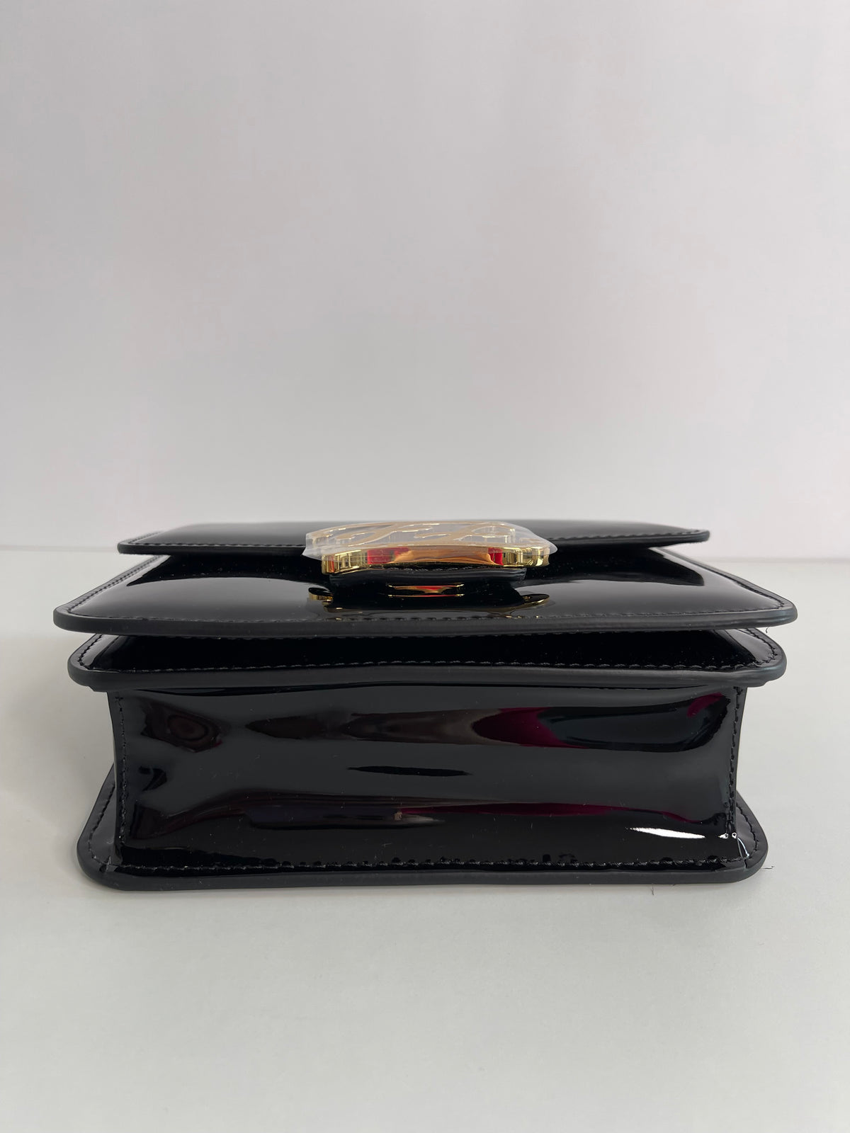 Fendi Karligraphy Black Patent Leather Crossbody Bag