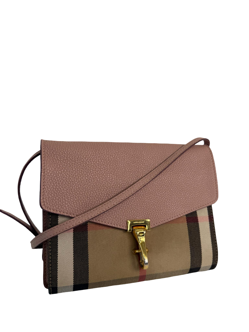 Burberry Derby Calfskin House Check Macken Crossbody Bag