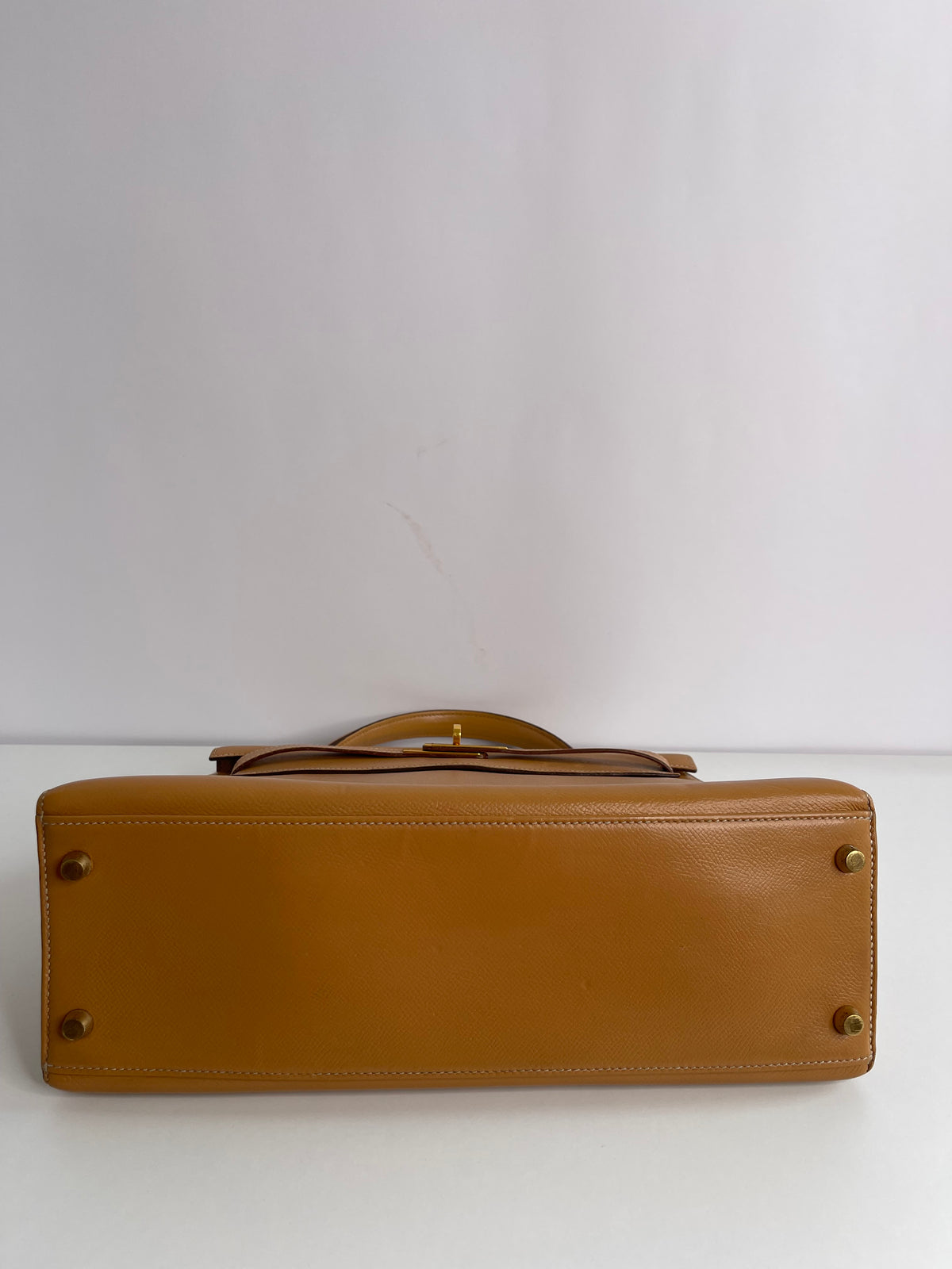 Hermès Vintage Kelly 32 Epsom Gold Leather GH