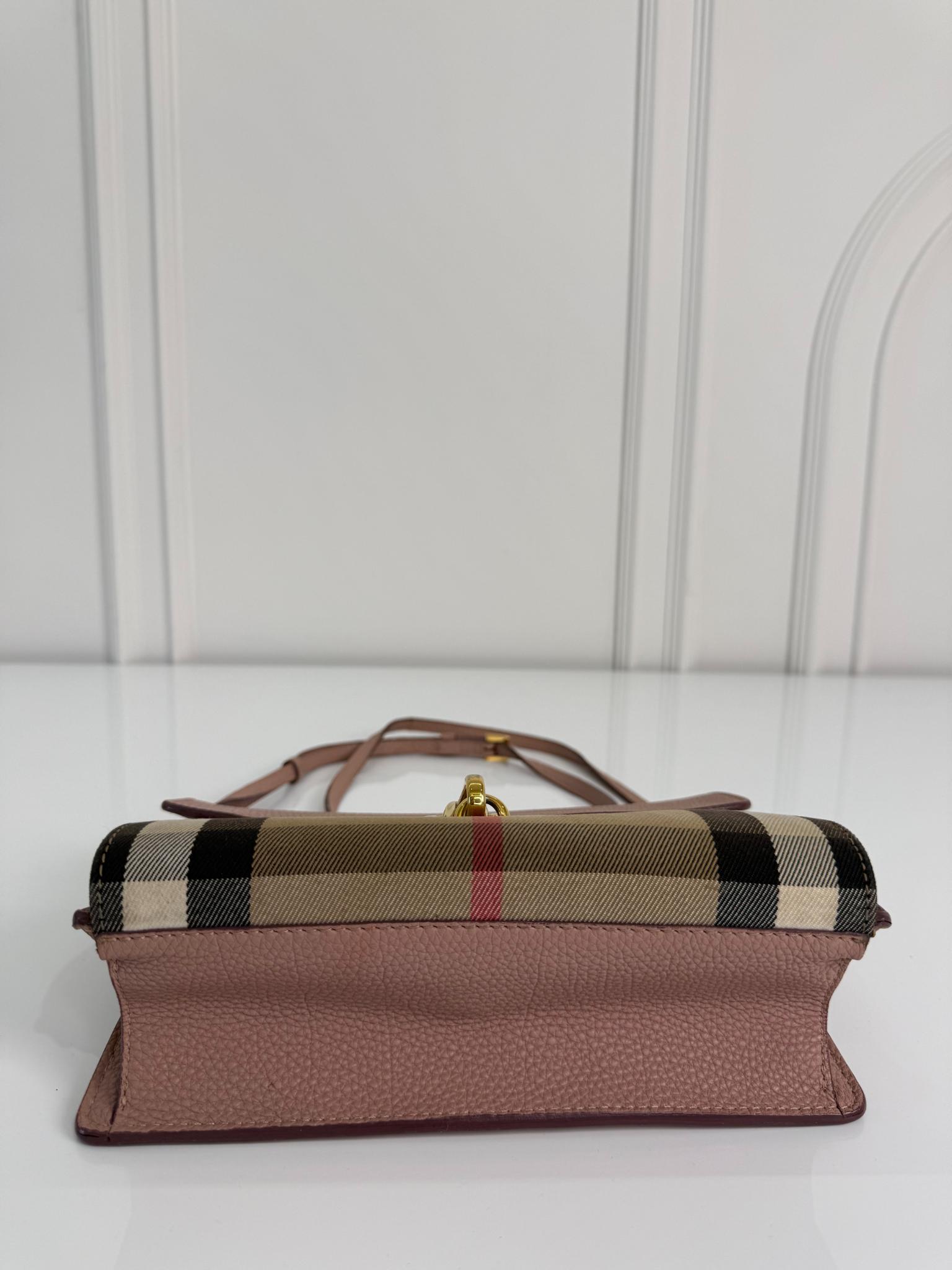 Burberry Derby Calfskin House Check Macken Crossbody Bag
