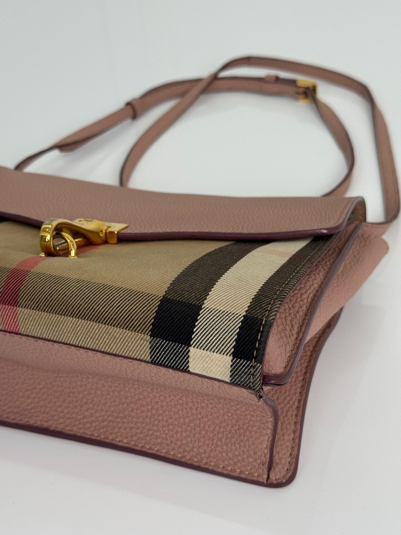 Burberry Derby Calfskin House Check Macken Crossbody Bag