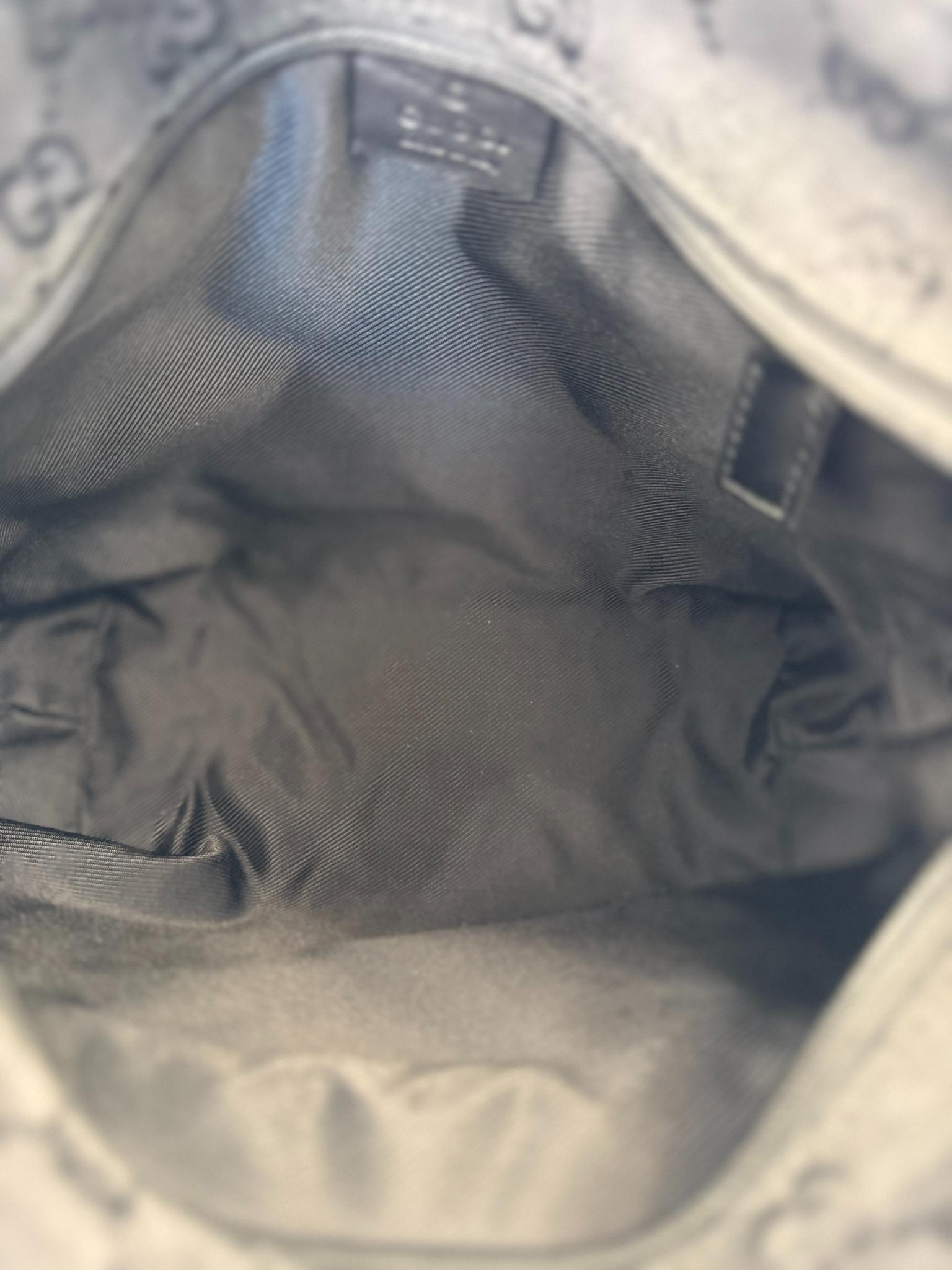 Gucci Vintage Black GG Canvas Shoulder Bag