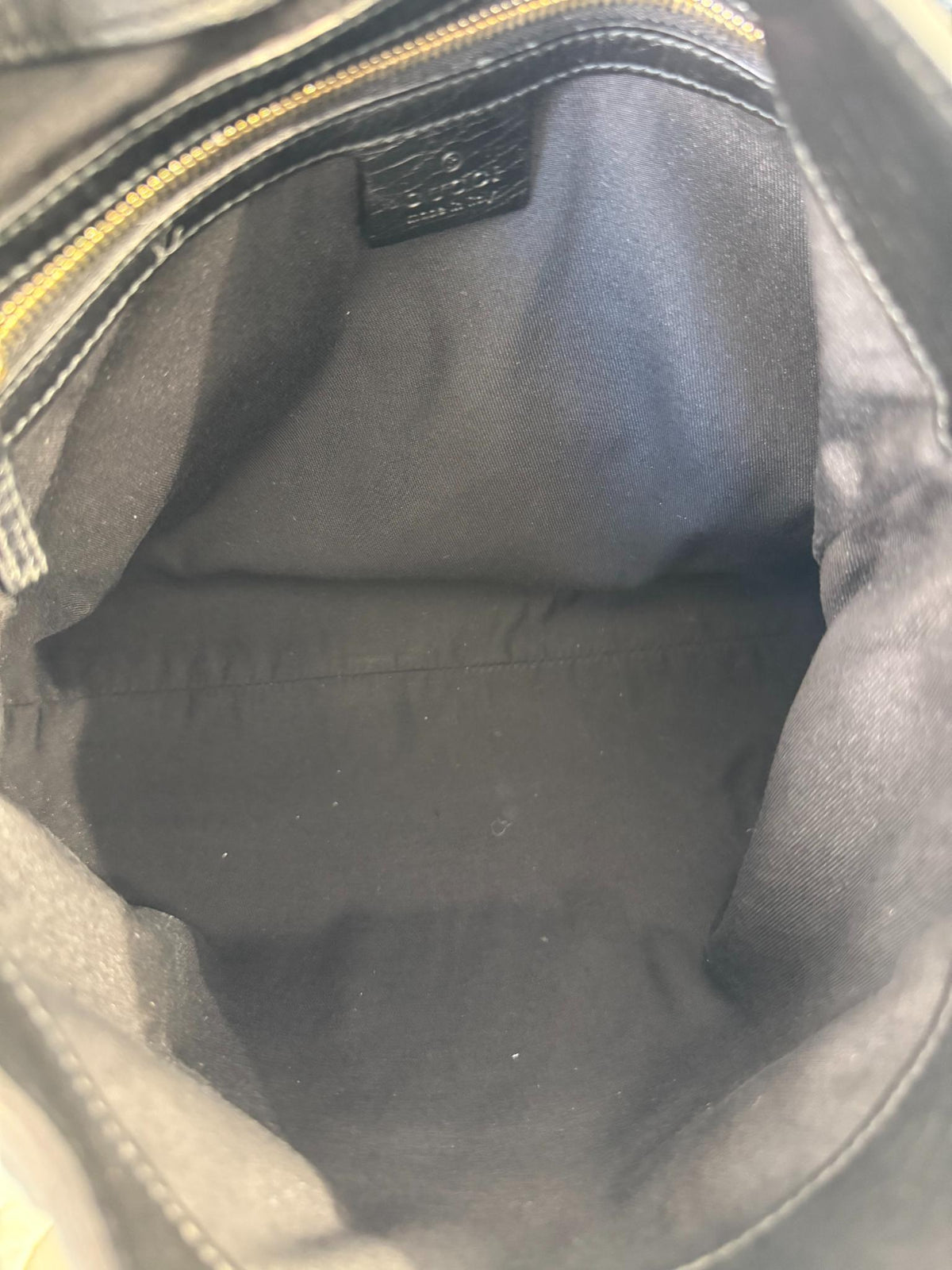Gucci Horsebit Black GG Canvas Hasler Hobo Bag