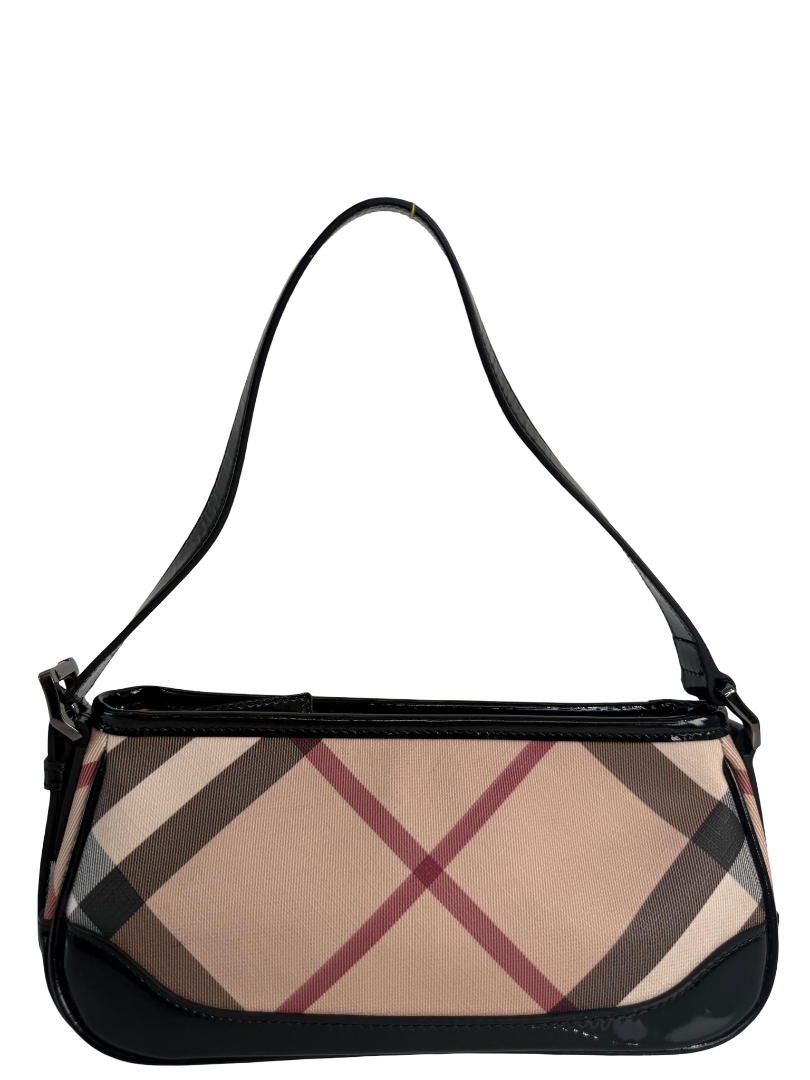 Burberry Nova Check Black Patent Leather Pochette (1)