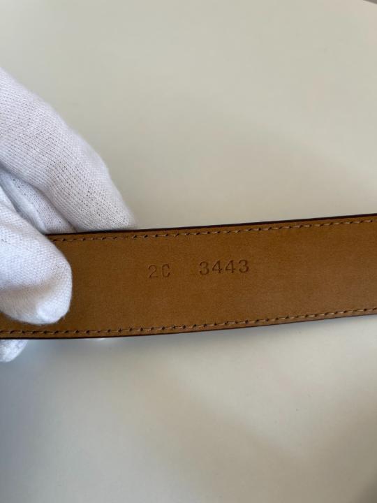 Prada Silver Buckle Dark Brown Leather Belt
