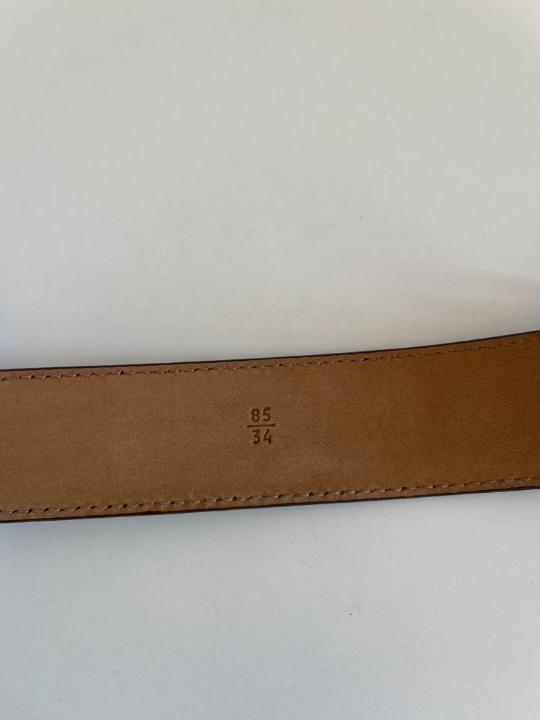 Prada Silver Buckle Dark Brown Leather Belt