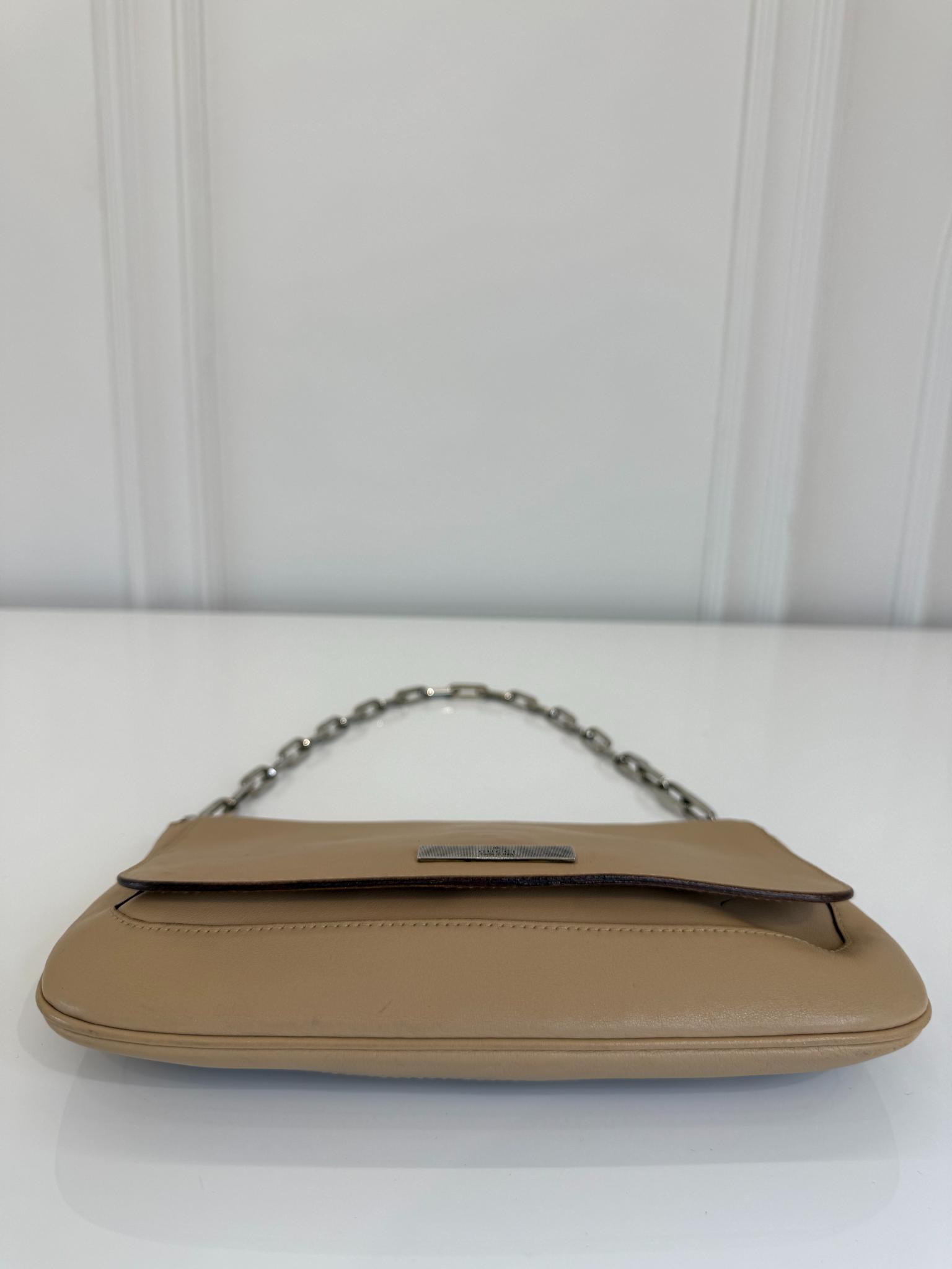 Gucci x Tom Ford Beige Leather Chain Shoulder Bag