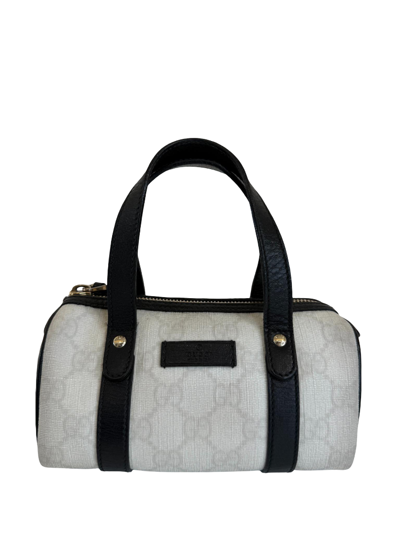 Gucci Black/White GG Coated Canvas Mini Joy Boston Bag
