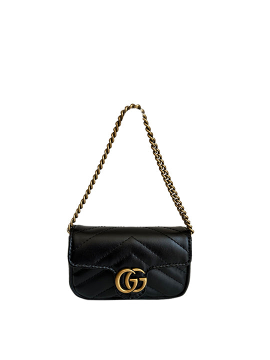 Gucci GG Marmont 2.0 Black Leather Coin Case
