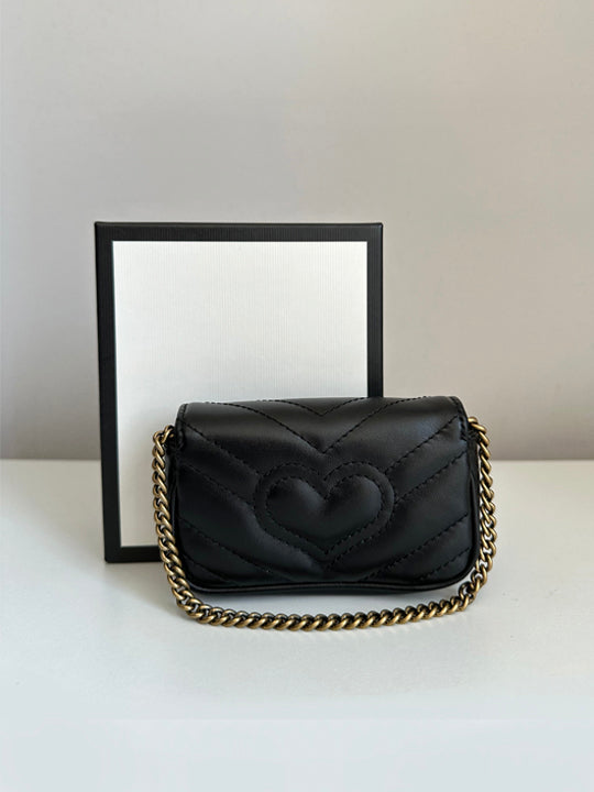 Gucci GG Marmont 2.0 Black Leather Coin Case