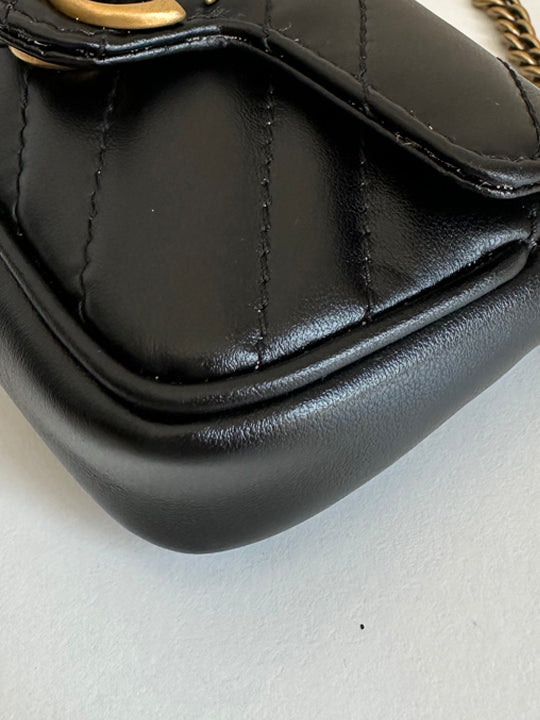 Gucci GG Marmont 2.0 Black Leather Coin Case