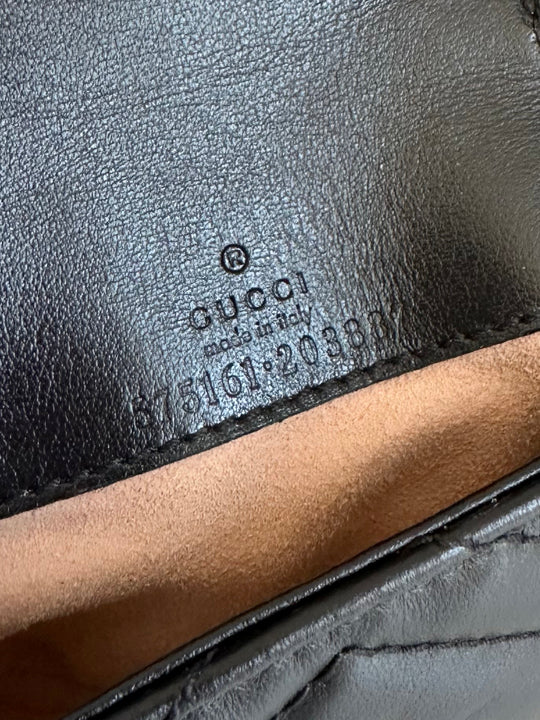 Gucci GG Marmont 2.0 Black Leather Coin Case