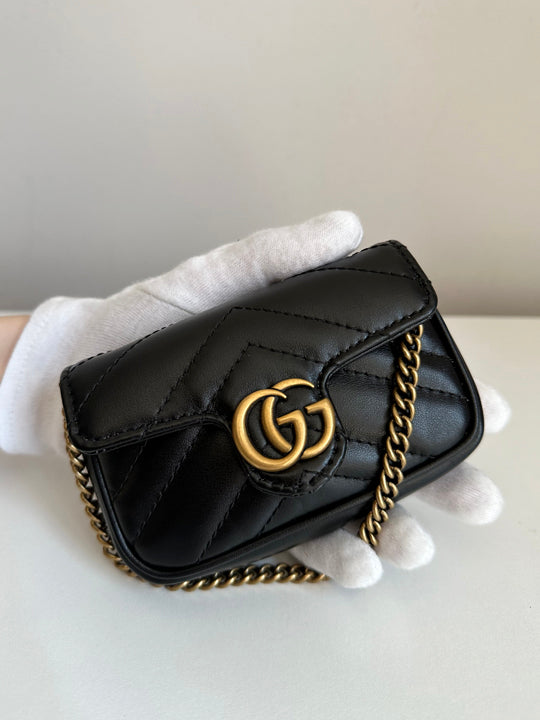 Gucci GG Marmont 2.0 Black Leather Coin Case