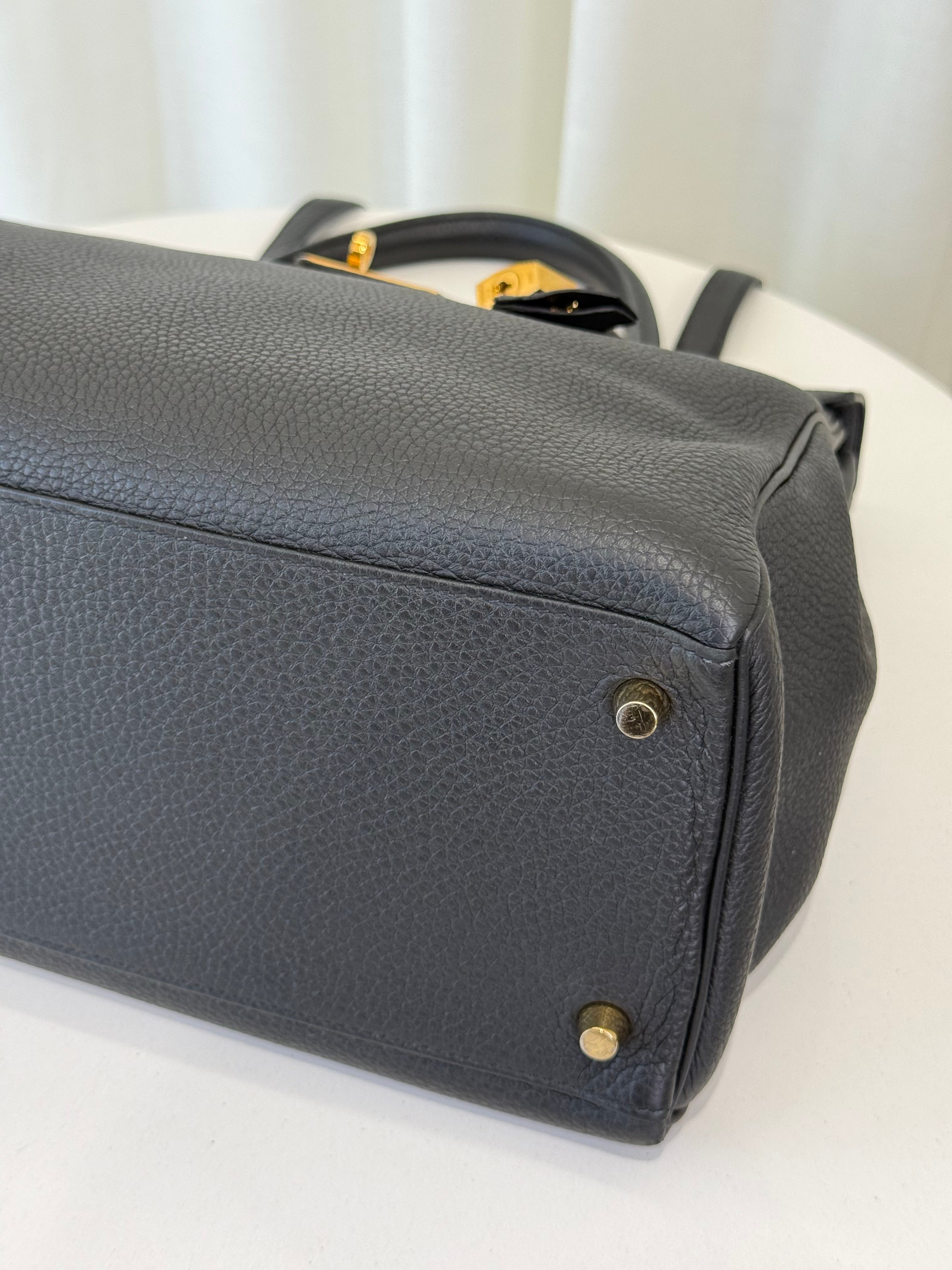 Hermès Kelly 35 Black Togo Retourne GHW