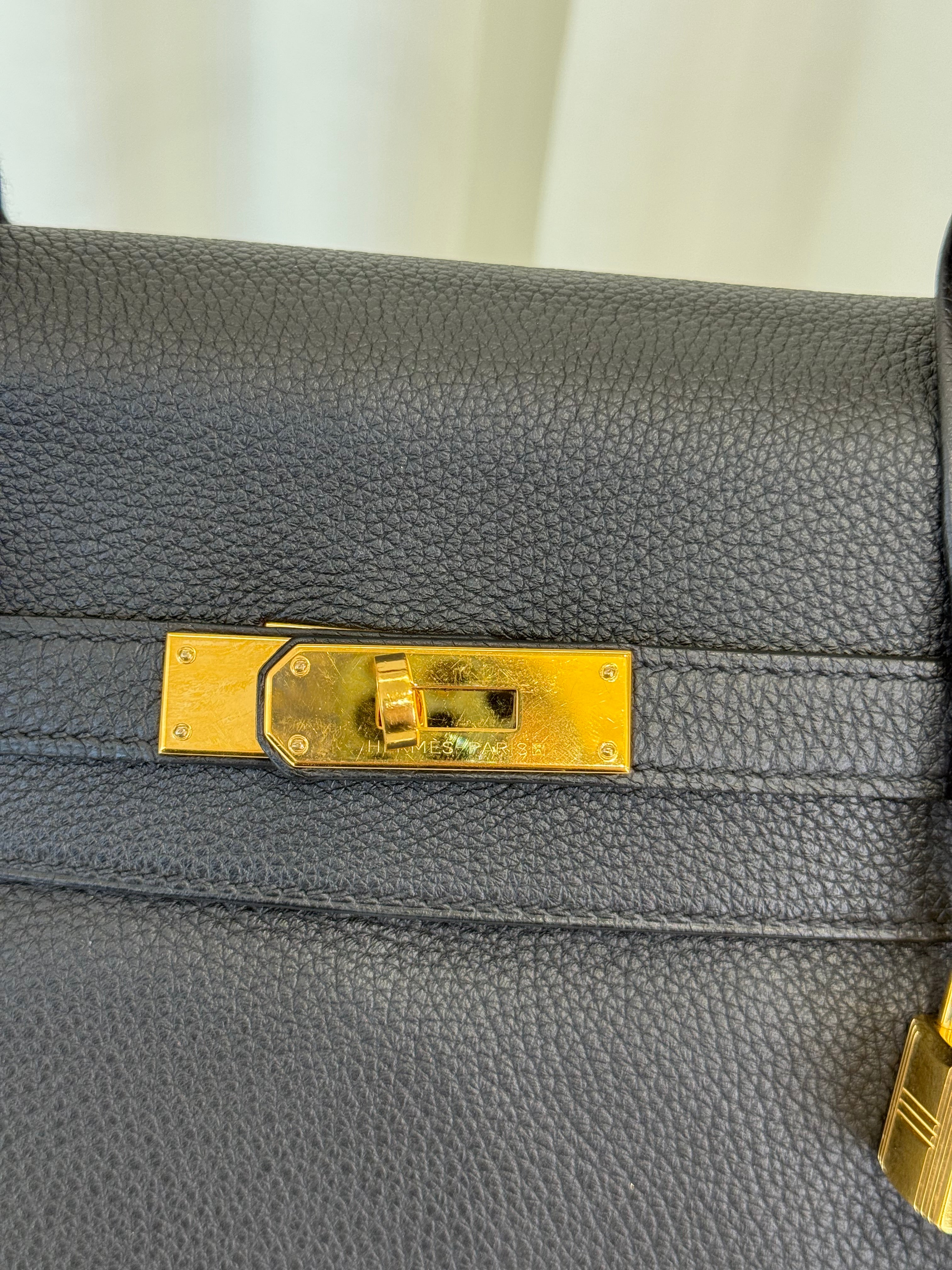 Hermès Kelly 35 Black Togo Retourne GHW