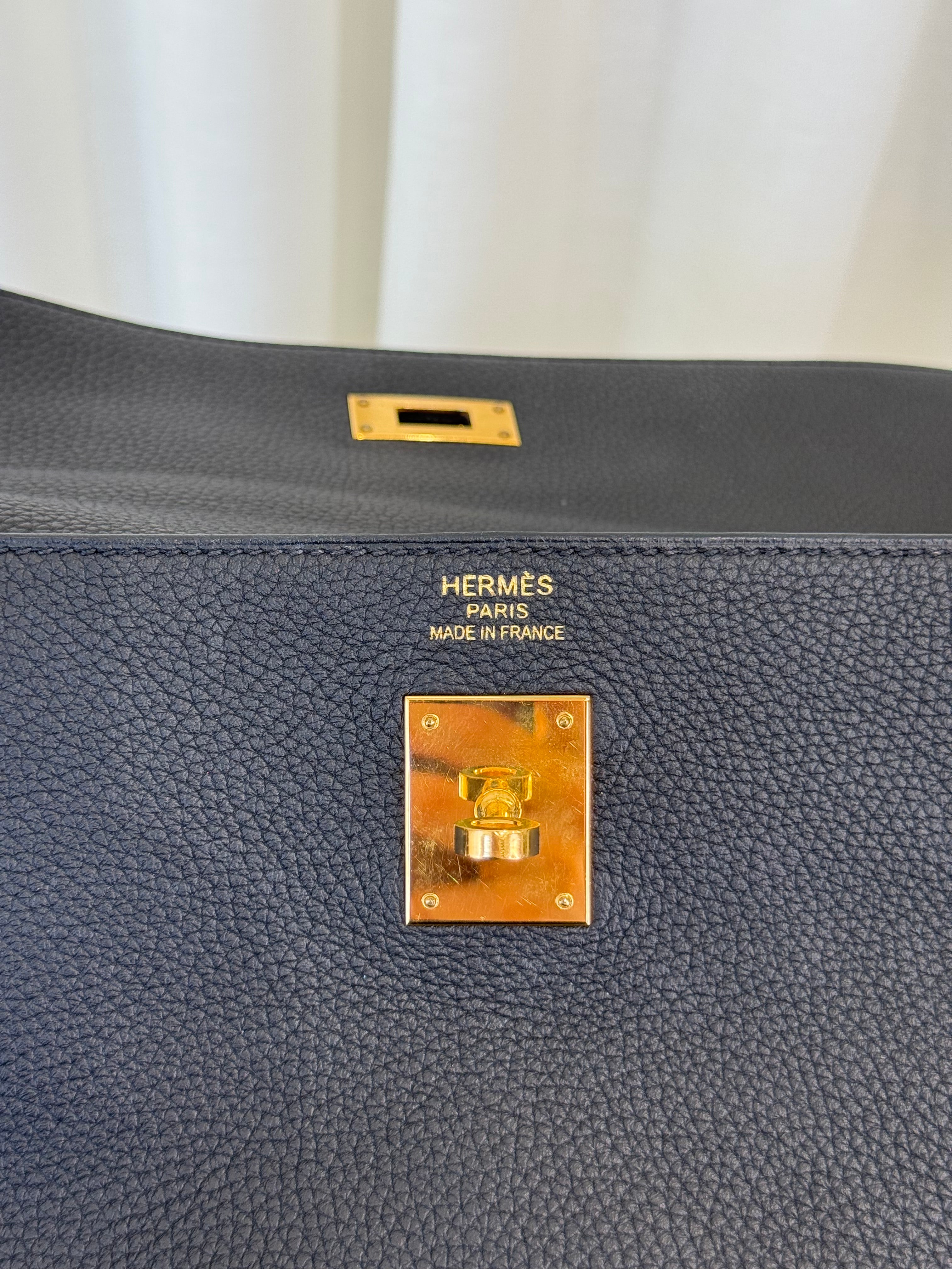 Hermès Kelly 35 Black Togo Retourne GHW
