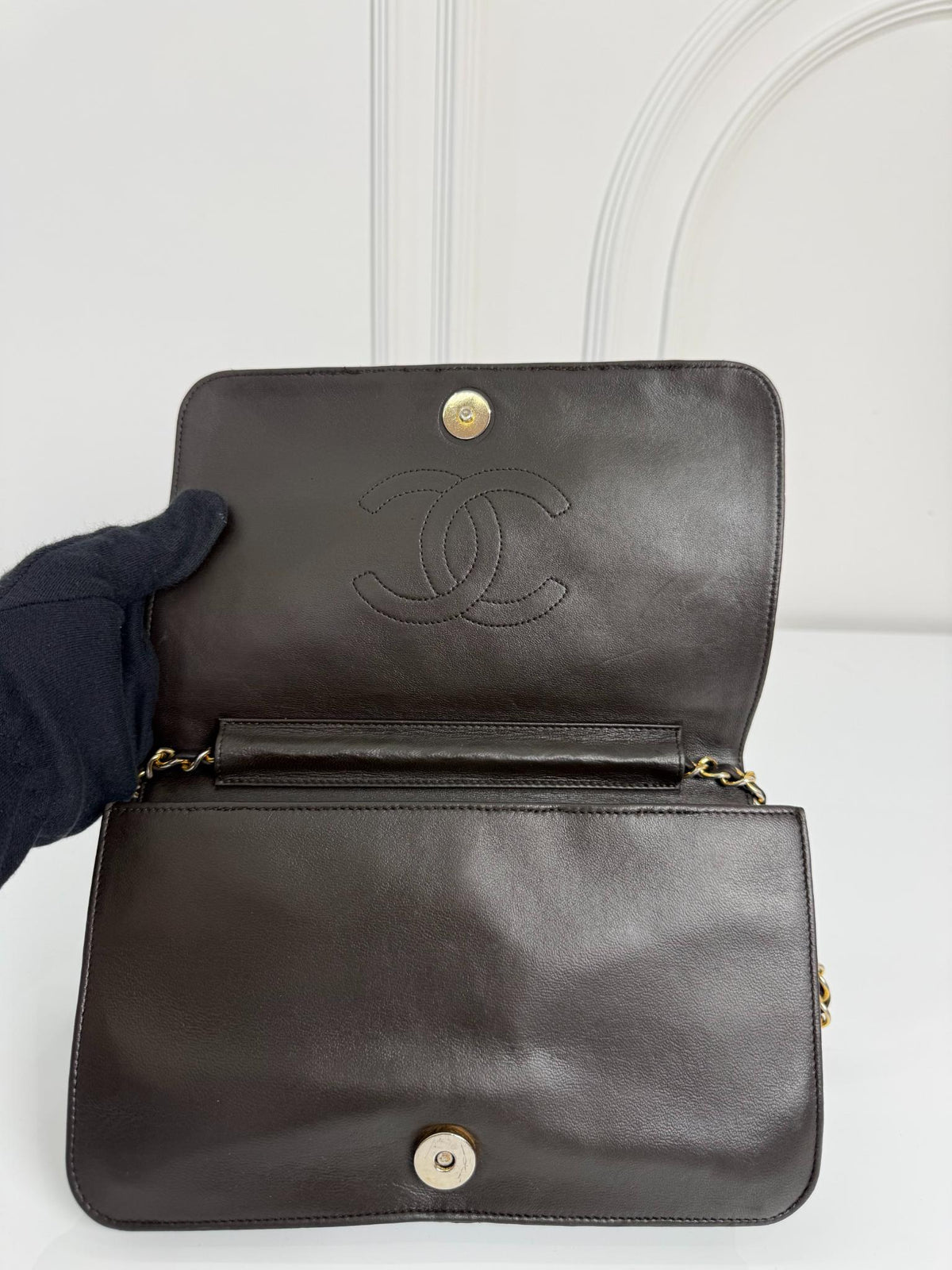 Chanel Matelassé Coco Mark Lambskin Push Lock Chain Shoulder Bag