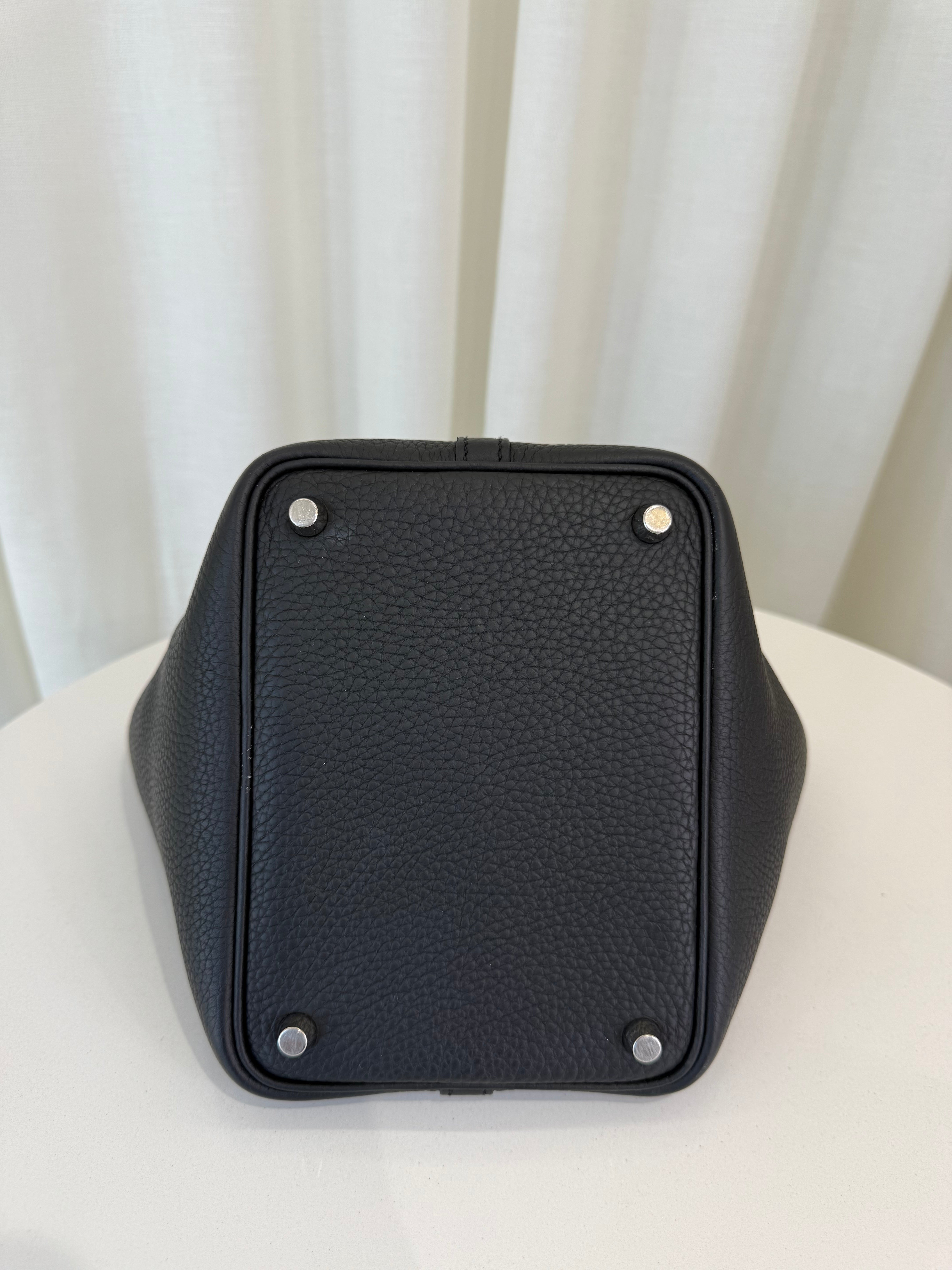 Hermès Picotin Lock 18 Black Clemence Leather PHW