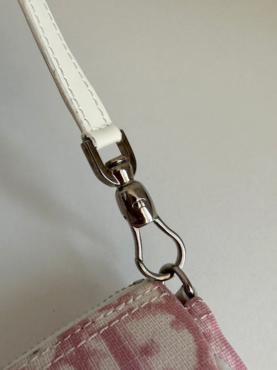 Christian Dior Pink/White Monogram Mini Saddle Bag