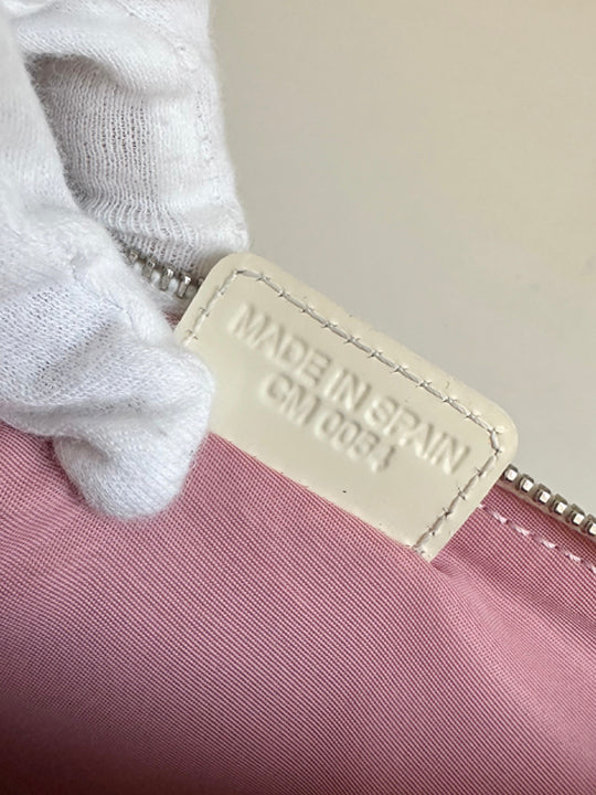 Christian Dior Pink/White Monogram Mini Saddle Bag