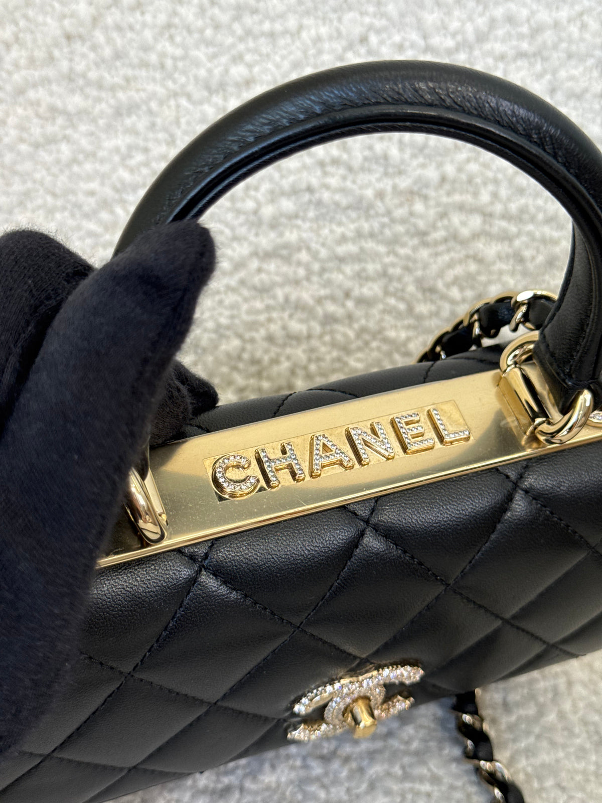 Chanel Trendy CC Mini Flap Bag Black Lambskin GHW