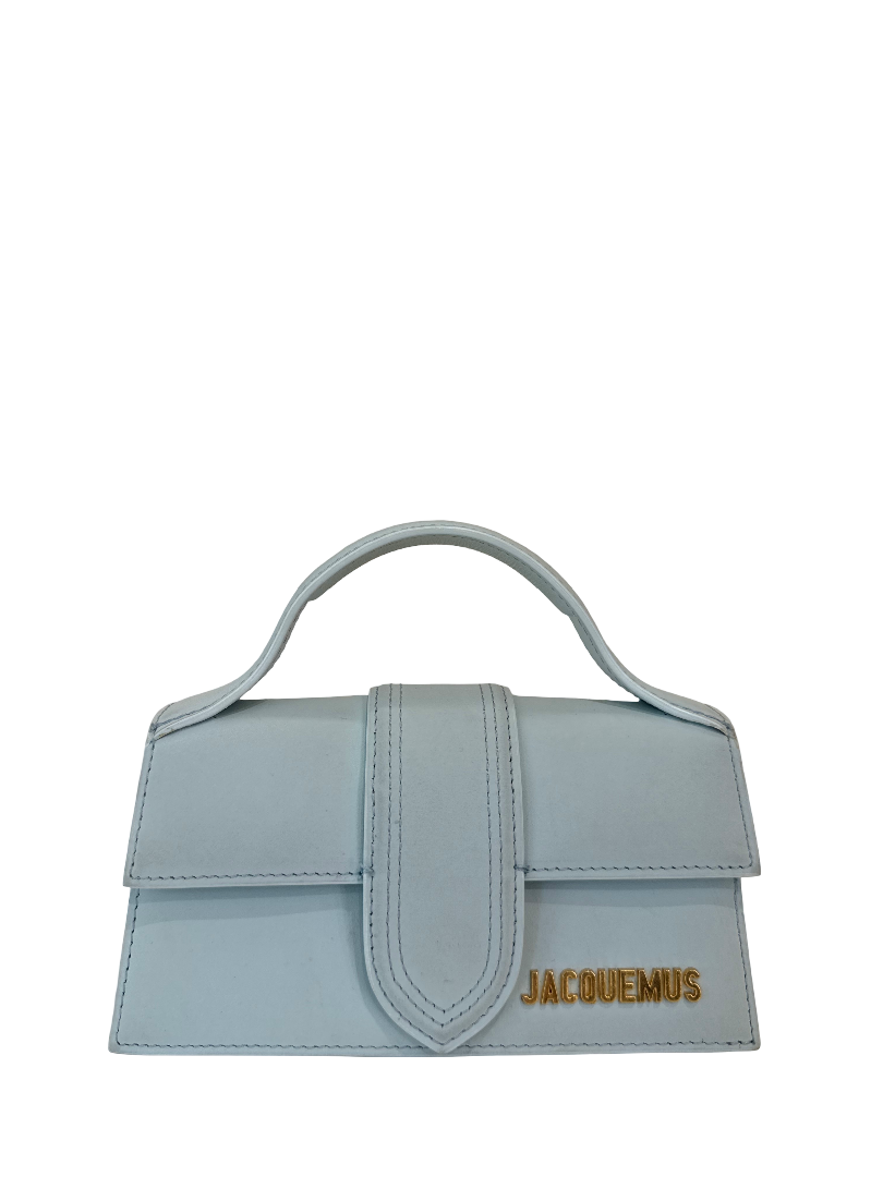 Jacquemus Le Bambino Mini Light Blue Nubuck Leather Top Handle Bag
