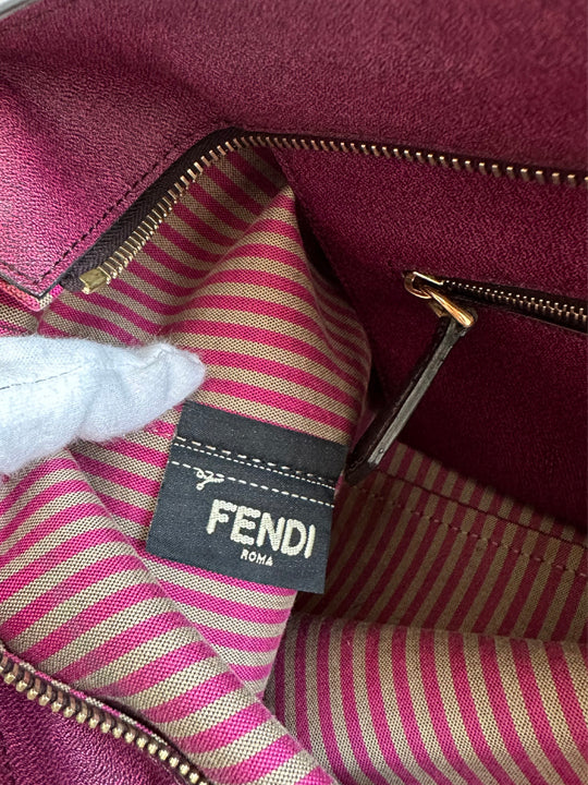 Fendi Brown Zucca FF Roll Small Tote Bag