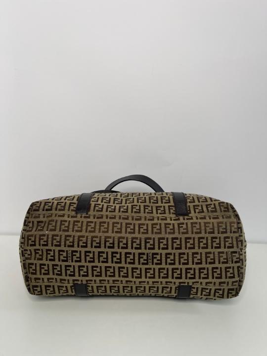 Fendi Brown Zucchino Canvas Superstar Shopping Tote Bag