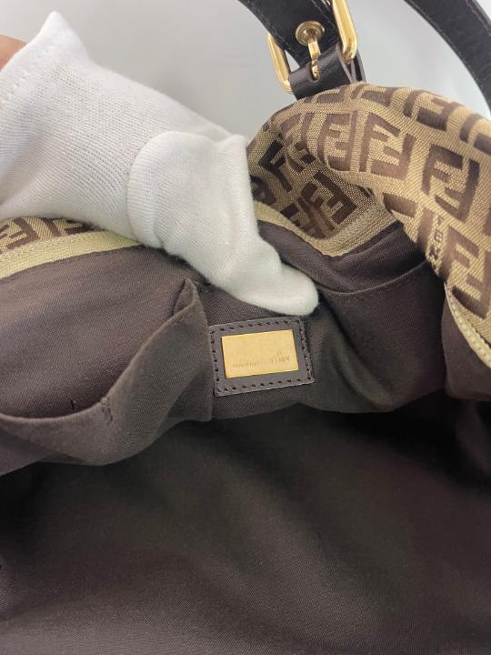Fendi Brown Zucchino Canvas Superstar Shopping Tote Bag