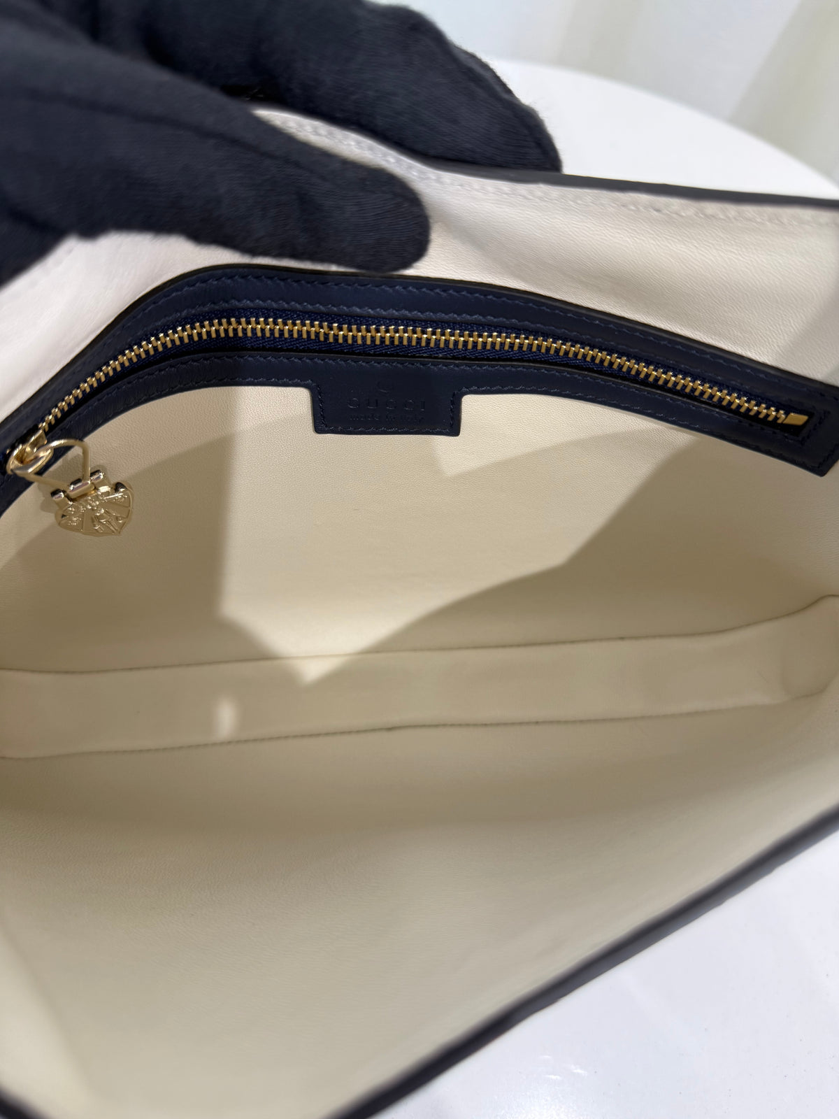 Gucci Small Jackie 1961 Red/Blue Glossy Striped Leather Hobo Bag