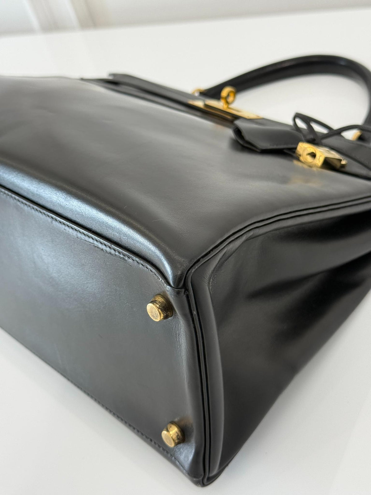 Hermès Kelly 35 Retourne Black Box Leather GHW