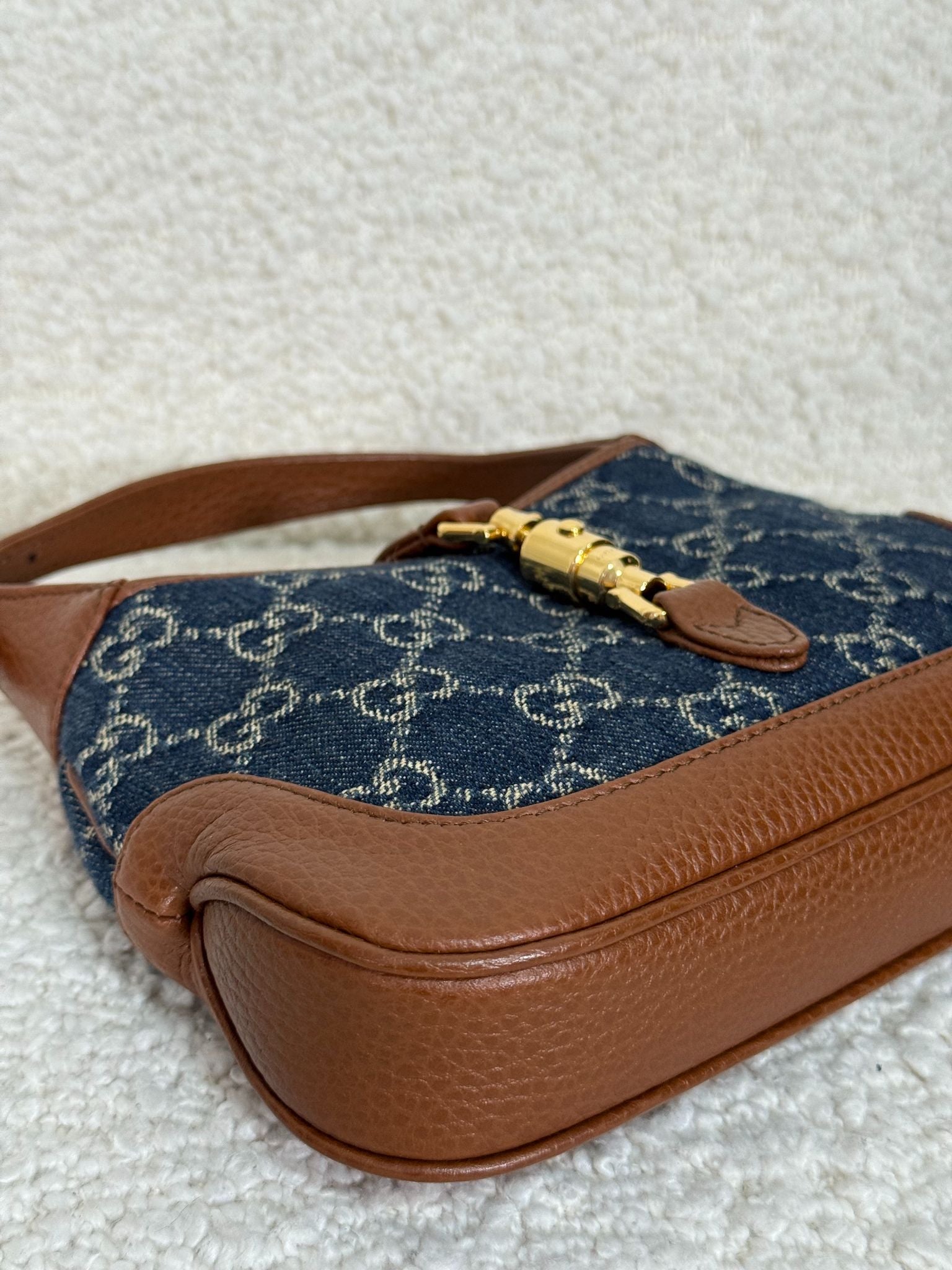 Gucci Mini Jackie 1961 GG Denim Hobo Bag