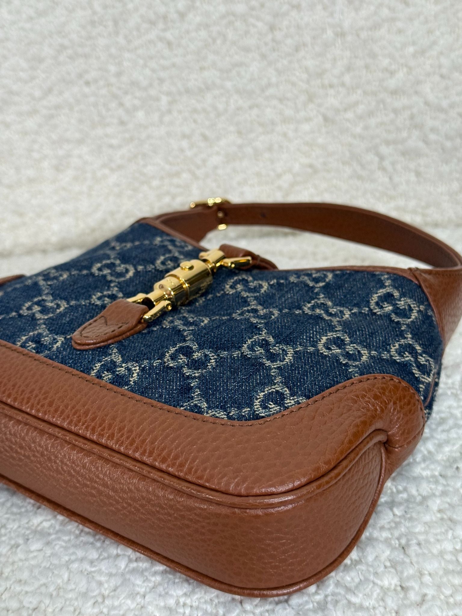 Gucci Mini Jackie 1961 GG Denim Hobo Bag