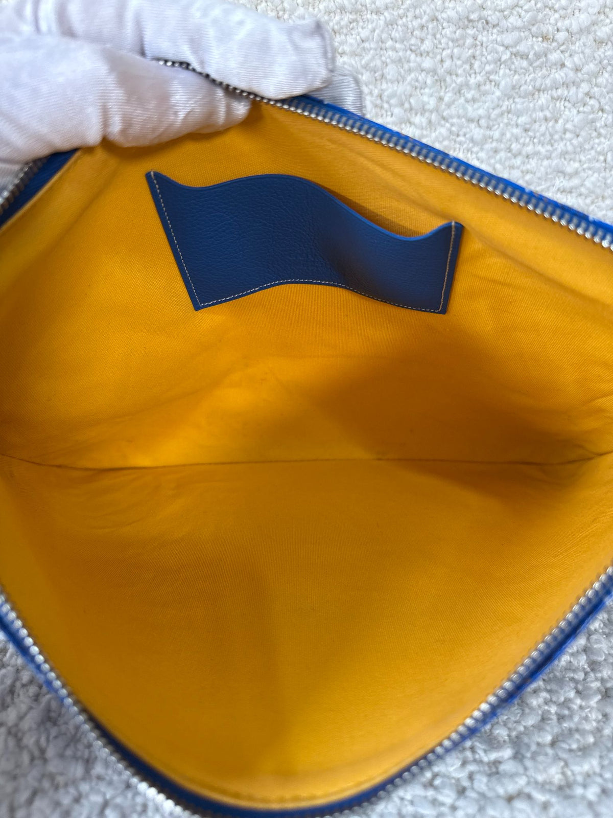 Goyard Senat MM Blue Goyardine Canvas Pouch