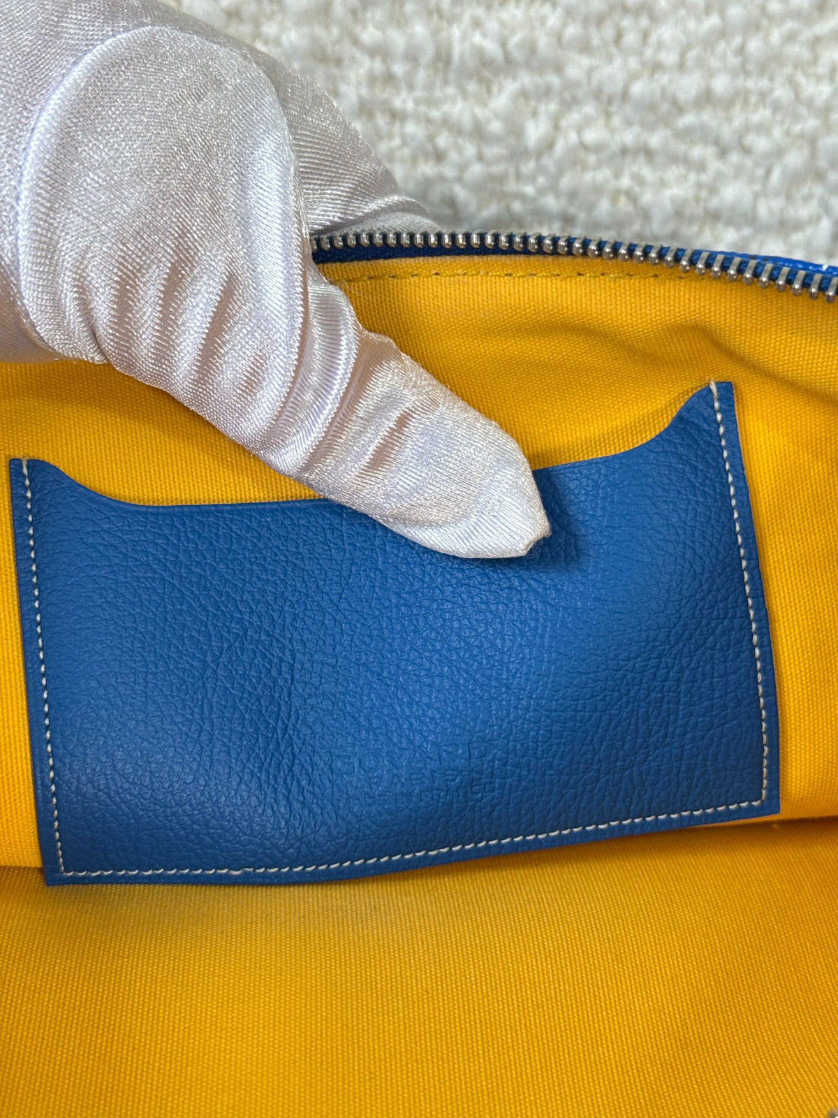Goyard Senat MM Blue Goyardine Canvas Pouch