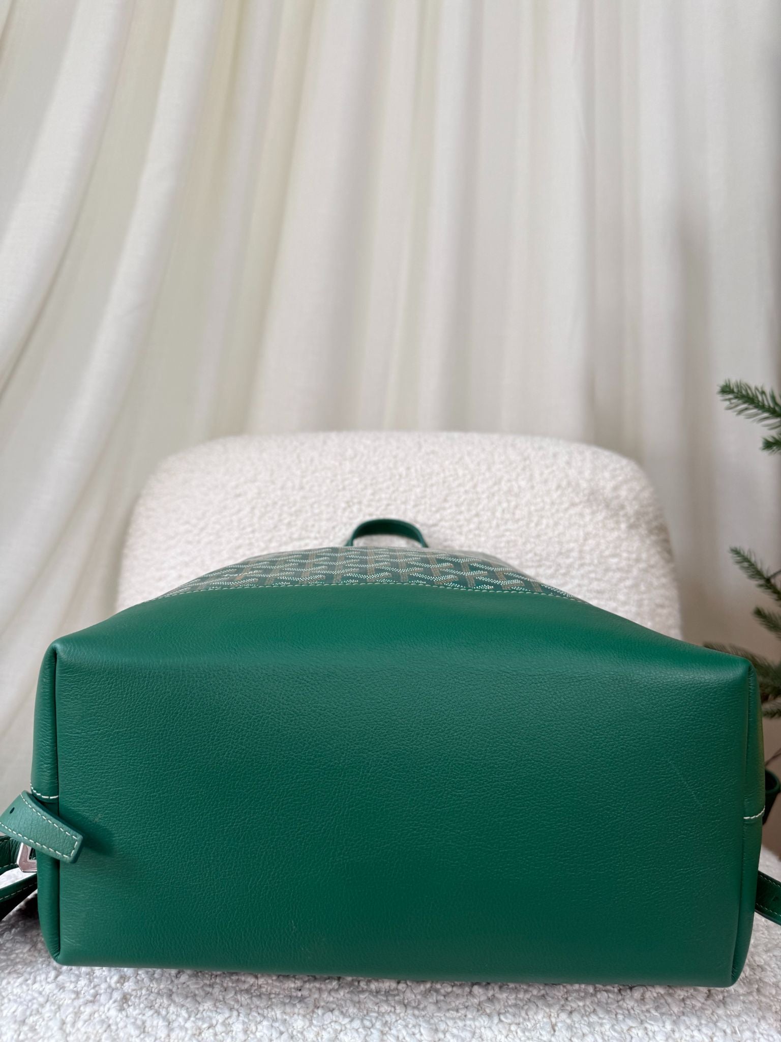 Goyard Cisalpin Green Goyardine Canvas Backpack